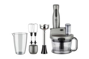 🛍️ Fakir Mr Chef Quadro Blender Seti, 5 Fonksiyon, 1000 W, Paslanmaz Çelik Bıçak, Silver Stone