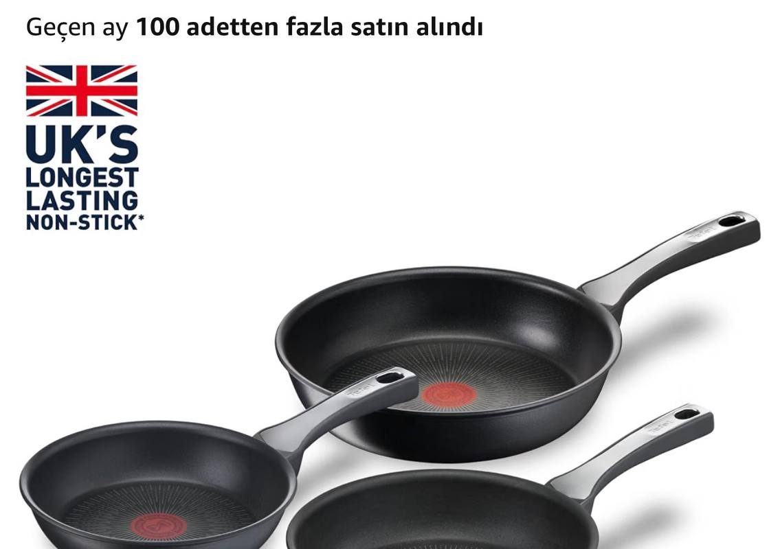 Tefal Titanyum 6X UnlimitedOne İndüksiyon Tabanlı 20/24/28 Cm 3’lü Tava Seti — %93 İndirim