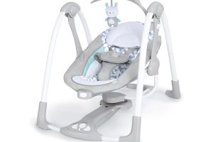 🛍️ Ingenuity ConvertMe 2’si 1 Arada Kompakt Taşınabilir Bebek Salıncağı ve Bebek Koltuğu, Akülü Titreşimler, Otomatik Sallanma, Doğa Sesleri   9 kg’a kadar