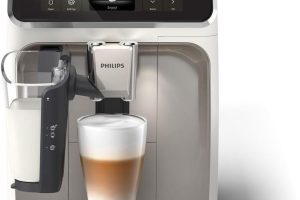 Philips Ev Aletleri Türkiye 5500 Serisi LatteGo Tam Otomatik Espresso Makinesi EP5543/90-20 İçecek, Beyaz Krom