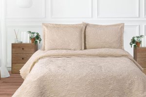 Karaca Home Nilah Gold Kadife Çift Kişilik Yatak Örtüsü
