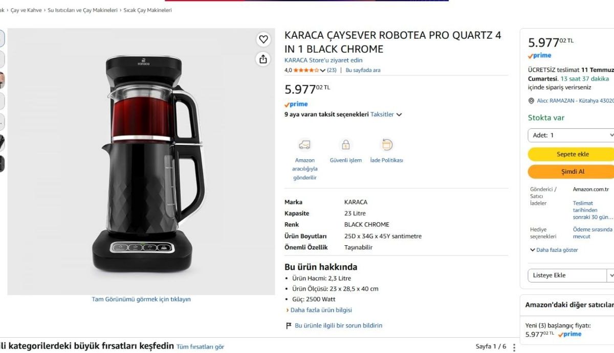 KARACA ÇAYSEVER ROBOTEA PRO QUARTZ 4 IN 1 BLACK CHROME