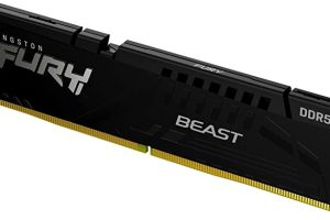 (%60.13) Kingston FURY Beast Black 16 GB Bellek, 5600 MHz DDR5 CL40 DIMM – KF556C40BB-16, Siyah