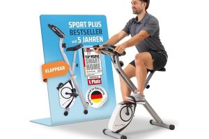 🛍️ SportPlus Katlanabilir Kondisyon Bisikleti, Ev için Uygun, Akıllı Ekran ile Nabız ve Performans Takibi, Gri