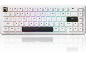 🛍 ATTACK SHARK X65 HE Manyetik Anahtarlı 65% Gaming Klavye – 8000 Hz Ultra Hızlı Tepki, 0.01 mm Rapid Trigger Hassasiyeti, PBT Tuşlar, RGB Aydınlatma, QMK Desteği (Simple White)