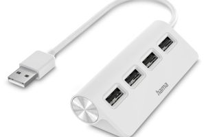 🛍 USB Hub, 4 Ports, USB 2.0, 480 Mbit/s, beyaz