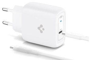 🛍 Spigen 45W USB-C Hızlı Şarj Aleti + Örgü Şarj Kablo PPS 2.0 Desteği / Isı Düşürücü GaN Pro Akım Korumalı Güç Adaptörü Super Hızlı Şarj iPhone & Android & iPad & MacBook Type-C – ACH02589