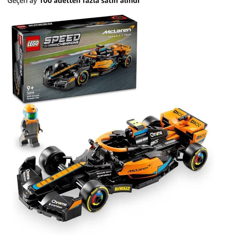 LEGO Speed Champions 2023 McLaren Formula 1 Yarış Arabası Set 76919 – 9 Yaş ve Üzeri Kız ve Erkek Çocukları için Koleksiyonluk Oyuncak Model Yapım Seti, Çocuk Doğum Günü Hediyesi Fikri (245 Parça)