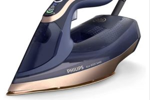Philips Azur 8000 Serisi Buharlı Ütü – 85 g/dk Sürekli Buhar, 260g Turbo Şok Buhar, 3000 W, OptimalTEMP Teknolojisi, SteamGlide Elite Taban, Koyu Mavi (DST8050/20)