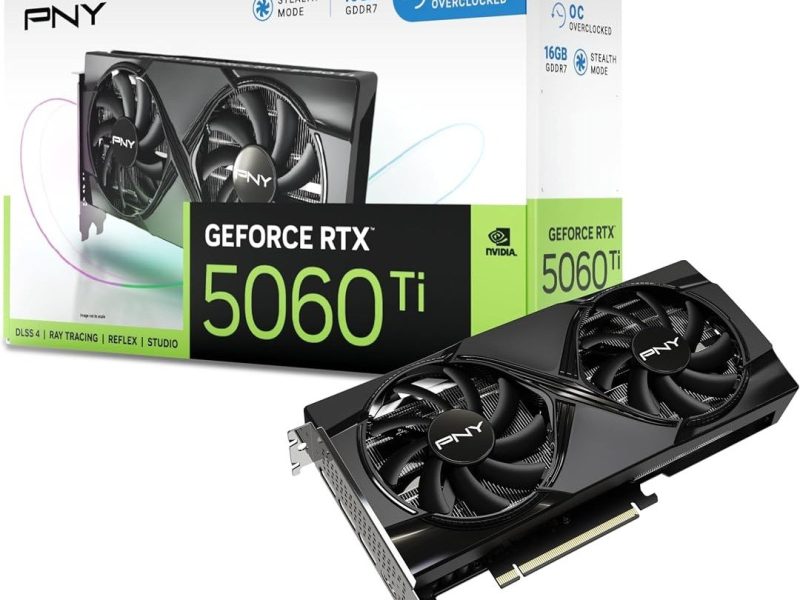 🛍 PNY GeForce RTX 5060 Ti 8GB OC GDDR6 128-Bit, DLSS 4, Ray Tracing, PCIe 5.0, 1080p/1440p Gaming Ekran Kartı – VCG5060T8DFXPB1-O