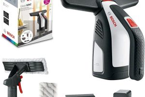 Bosch Home And Garden Akülü Pencere Temizleyici, Glassvac Cam Temizleyici, Premium Paket, Pencere, Ayna ve Duş Temizliği için, Çalışma Süresi Yaklaşık 35 Pencere, Karton Kutuda