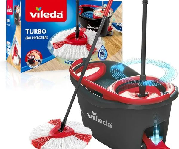 Vileda Turbo 2in1 Komple Temizlik Seti, 130 cm Uzayan Sap, Üçgen Başlık