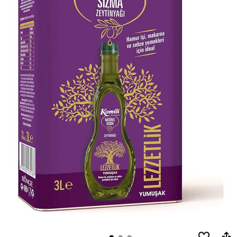 Komili Lezzetlik Yumuşak Natürel Sızma Zeytinyağı 3 lt