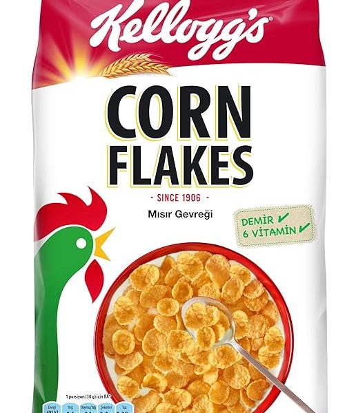 (%61.82) Kellogg’s Corn Flakes Çıtır Altın Renginde Kahvaltılık Mısır Gevreği 400 Gr,Lif Kaynağı,Demir ve 6 Vitamin içerir,Folik Asit içerir