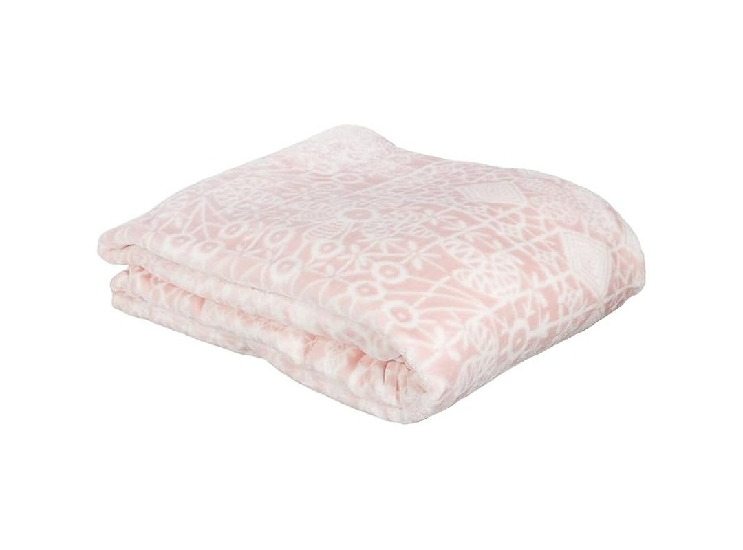 🛍️ Taç Fabian Desenli%100 Polyester Battaniye, Pembe, Çift Kişilik