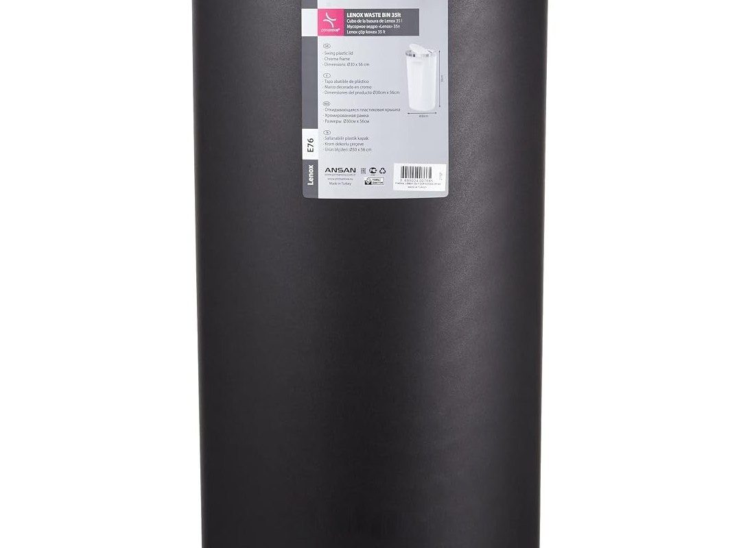 🛍 Primanova Lenox Siyah 35 lt Çöp Kovası M-E76-06