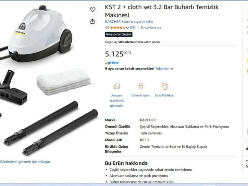 KST 2 + cloth set 3.2 Bar Buharlı Temizlik Makinesi