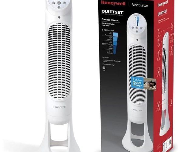 🛍 HONEYWELL QuietSet HYF260 Tüm Oda İçin Salınımlı Kule Vantilatör, 5 Hız Ayarı, 80 Derece Salınım, Zamanlayıcı Fonksiyonu, Aydınlatma, Otomatik Kapanma, Uzaktan Kumanda