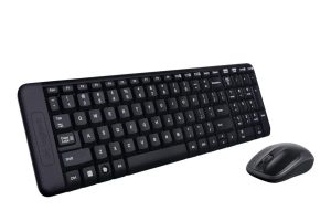 Logitech MK220 Kablosuz Kompakt Klavye Mouse Seti, Sağ ve Sol Elle Kullanıma Uygun Mouse, Sıvı Dökülmesine Dayanıklı, 10 m Kullanım Mesafesi, Türkçe Q Klavye, Siyah