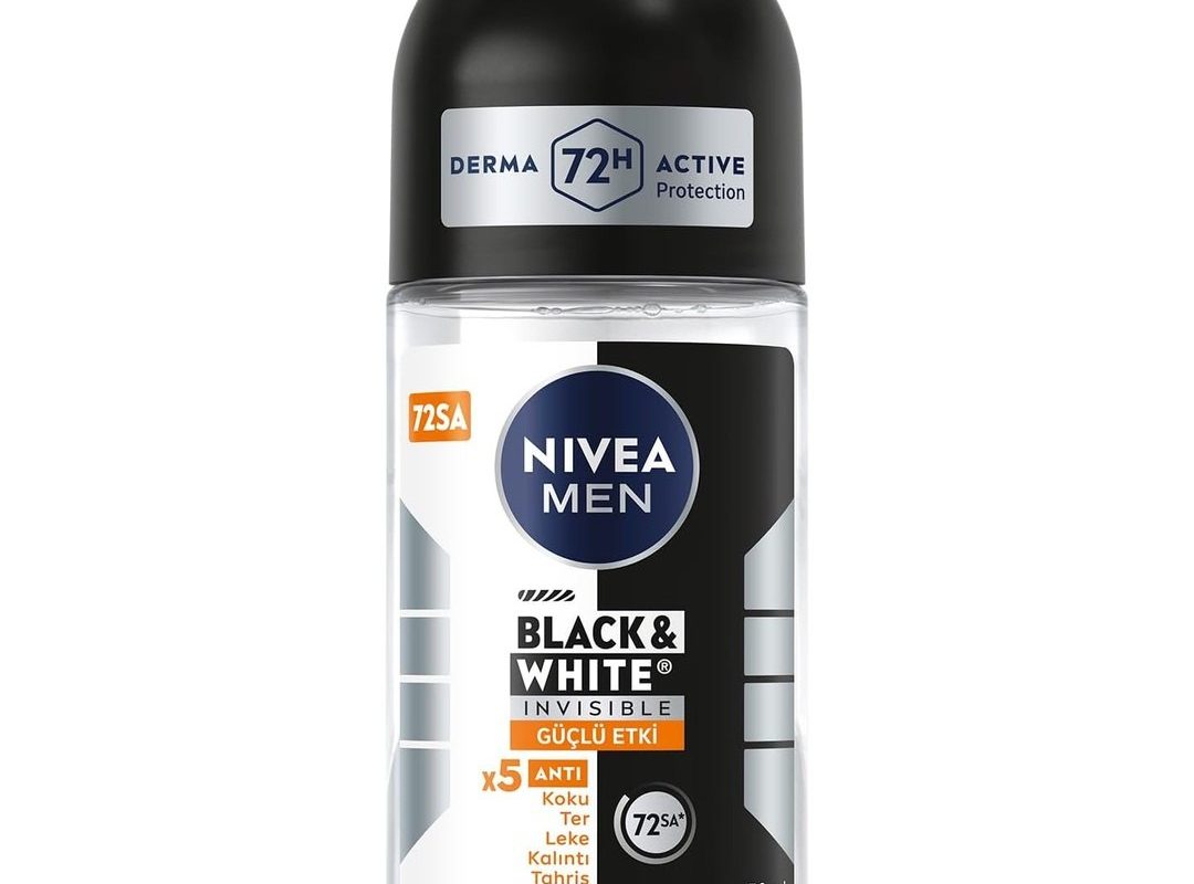 🛍️ NIVEA Men Erkek Roll On Deodorant Black&White Invisible Güçlü Etki 50 ml,72 Saat Anti perspirant Koruma