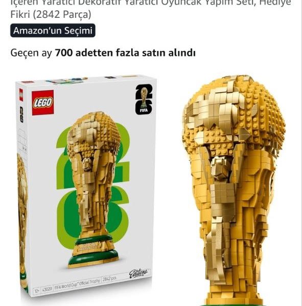 LEGO Editions FIFA Dünya Kupası Resmi Kupa 43020-12 Yaş ve Üzeri Çocuklar için 2 İnsan Figürü, İkonik Küre ve Levha İçeren Yaratıcı Dekoratif Yaratıcı Oyuncak Yapım Seti, Hediye Fikri (2842 Parça)