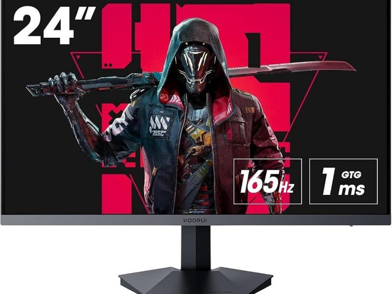 🛍 KOORUI Monitör 24E3 23.8Inç, 165Hz, FHD, 1080p(1920*1080), 1ms, Ips, Adaptive Sync, Monitörler,Gaming, Hdmi 1.4*2, Dp 1.2*1, Eğilmek:-5~15°, Yukarı Ve Aşağı, Görme Açısı 178°, Vesa,75*75mm, Siyah