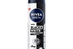 NIVEA MEN Erkek Sprey Deodorant BlackWhite Invisible Original 150 ml,72 Saat Anti-Perspirant Terleme ve Ter Kokusuna Karşı Koruma,Kıyafetlerde Leke Karşıtı,Erkeksi Koku,Etil Alkol İçermez NIVEA MEN