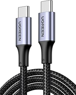 UGREEN USB C - USB C Kablosu, iPhone 16/16 Plus/16 Pro/16 Pro Max/15, MacBook Pro, iPad Pro, Dell XPS, Samsung Galaxy S24/S23/S22 Ultra, Anahtar, Piksel, 6.6FT Siyah için USB C Şarj Kablosu(2m)