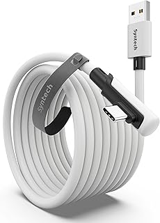 Syntech bağlantı kablosu, 5 m, Meta/Oculus Quest 3/2/Pro ve Pico4/Pro aksesuarları ve PC/Steam VR ile uyumlu, yüksek hızlı PC veri aktarımı, USB 3.0 bağlantı kablosu, VR kulaklık, oyun bilgisayarı