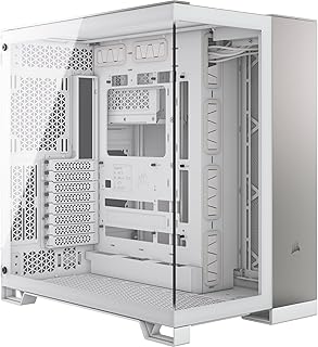 CORSAIR 6500X Mid-Tower Dual Chamber PC Case - White/Satin Gray Aluminum (CC-9011285-WW)