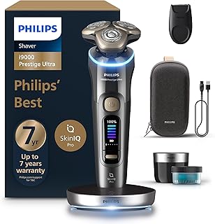 Philips i9000 Ultra Prestige Islak ve Kuru Tıraş Makinesi, SkinIQ Pro, 360° Hassas Başlıklar, Şarj Standı, Temizleme Ünitesi ve Seyahat Çantası Hediyeli, XP9402/31
