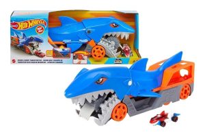 Hot Wheels Köpek Balığı Taşıyıcı Hot Wheels Köpek Balığı Taşıyıcı Oyun Seti, 1 Adet 1:64 Ölçekli Araba İçerir, 4-8 Yaş Arası Çocuklar İçin GVG36 GVG36