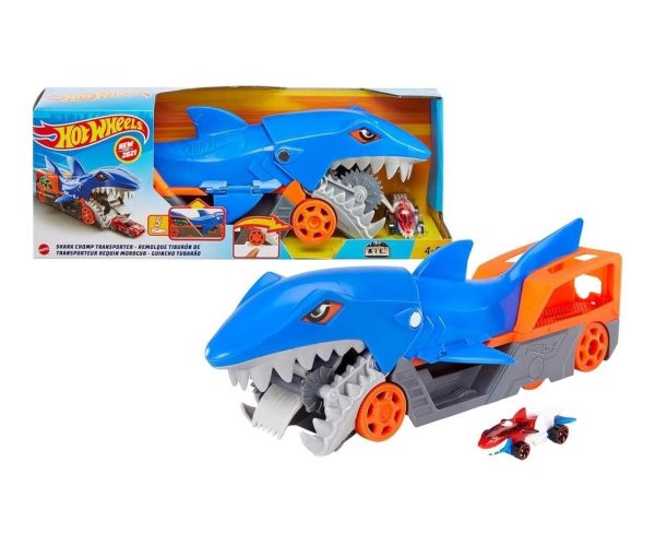 Hot Wheels Köpek Balığı Taşıyıcı Hot Wheels Köpek Balığı Taşıyıcı Oyun Seti, 1 Adet 1:64 Ölçekli Araba İçerir, 4-8 Yaş Arası Çocuklar İçin GVG36 GVG36