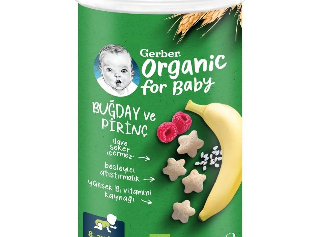 🛍️ Gerber Organik Pirinçli, Buğdaylı, Muzlu ve Ahududulu Bebek Atıştırmalığı 35 g