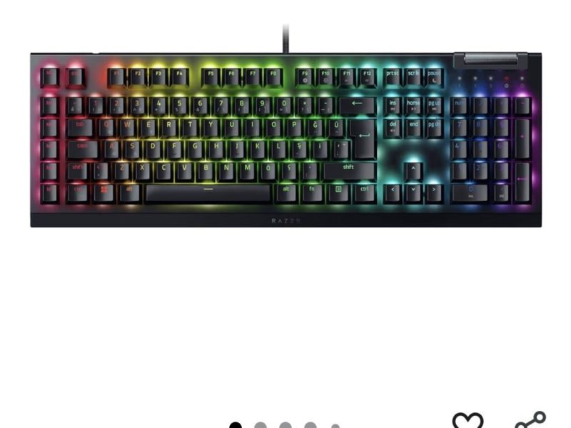 Razer BlackWidow V4X – mekanik oyun klavyesi – Razer Snap Tap – Chroma RGB (tıklamalı mekanik anahtarlar, 6 özel makro tuşu, Wristrest) TR düzeni | Siyah