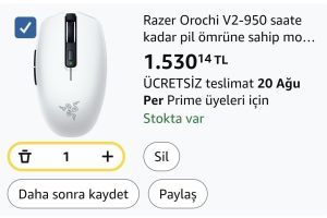 Razer Orochi V2-950 saate kadar pil ömrüne sahip mobil kablosuz oyun faresi (Ultra hafif tasarım, HyperSpeed Kablosuz ve Bluetooth, 2. Nesil Mekanik Fare Anahtarları) Beyaz