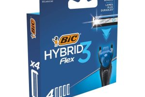 🛍️ BIC Hybrid 3 Flex Erkek Tıraş Bıçağı 1 Sap ve 4 Yedek Başlık (3 Bıçak), 3 Nano Teknolojik Titanyum Bıçak, E Vitamini ile Zenginleştirilmiş Geniş Kayganlaştırıcı Bant