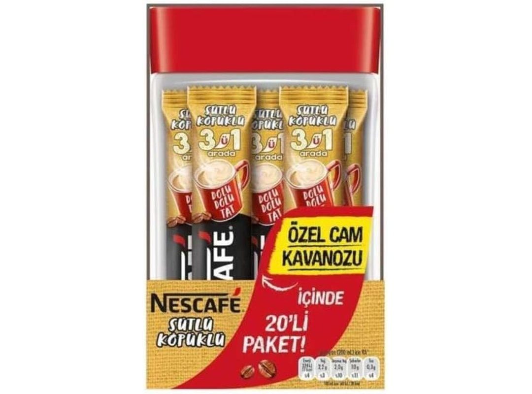 🛍️ Nestlé Nescafe 3Ü1 Arada Sütlü Köpüklü 20Li Cam Kavanoz