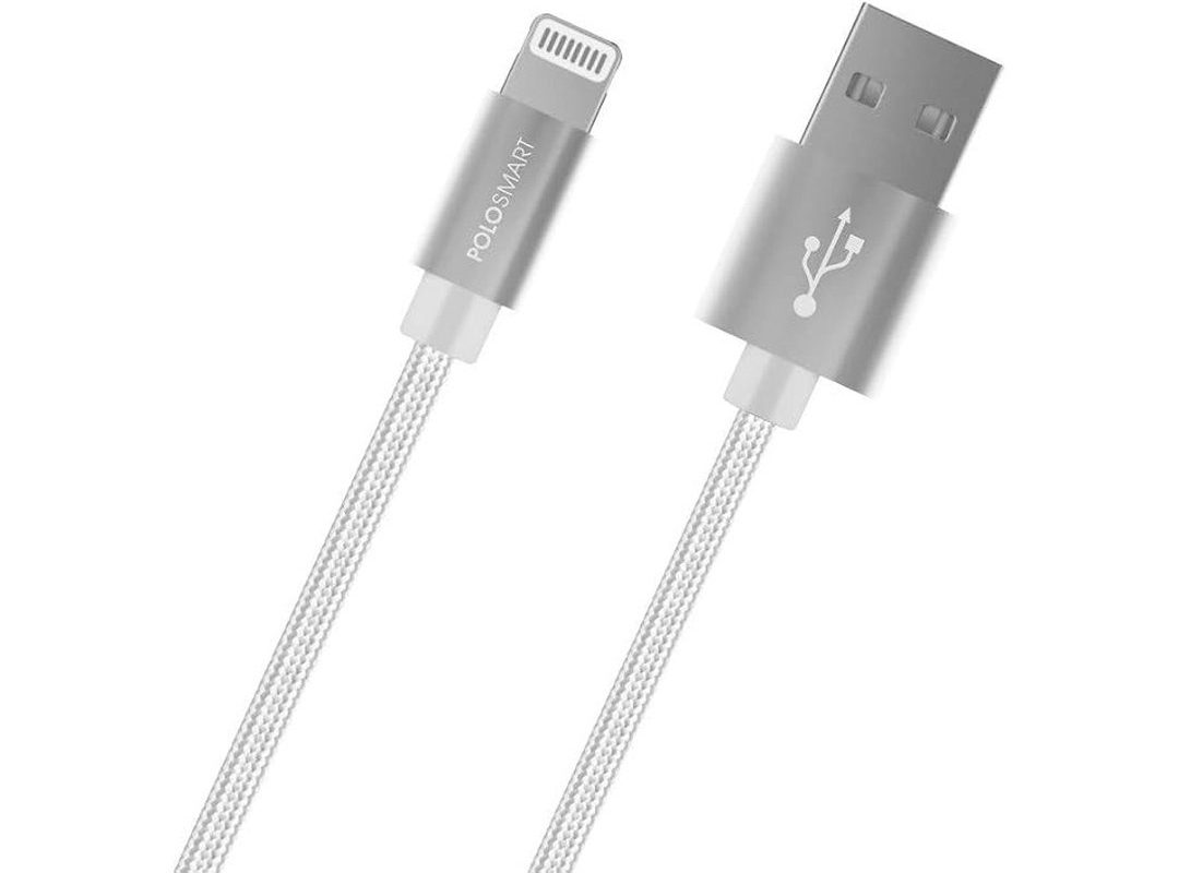 🛍️ Polosmart PSM06 1 Metre Beyaz Lightning Hızlı Şarj Kablosu,Beyaz
