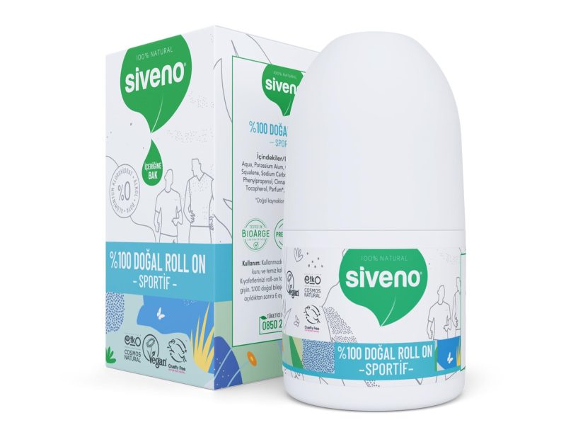 🚨 Siveno %100 Doğal Roll-On Sportif Sporcu Deodorant Ter Kokusu Önleyici Bitkisel Lekesiz Vegan 50 ml — %25 İndirim