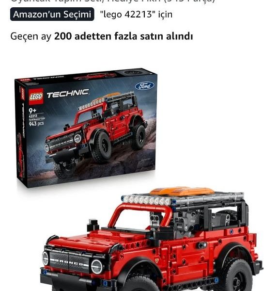 LEGO Technic Ford Bronco SUV 42213 | 9 Yaş ve Üzeri Çocuklar için İkonik Detaylar İçeren Oyuncak Yapım Seti, Hediye Fikri (943 Parça)
