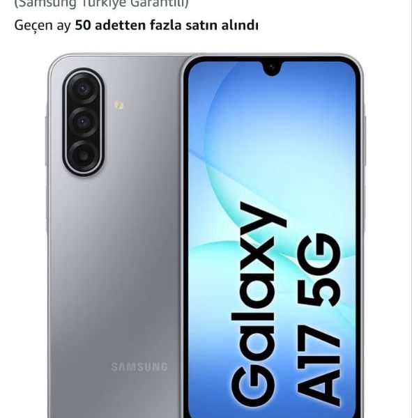 Samsung Galaxy A17 5G, Android Akıllı Telefon, 8GB RAM, 256GB Hafıza, Gri, Büyük Ekran, 50MP OIS Kamera (Samsung Türkiye Garantili)