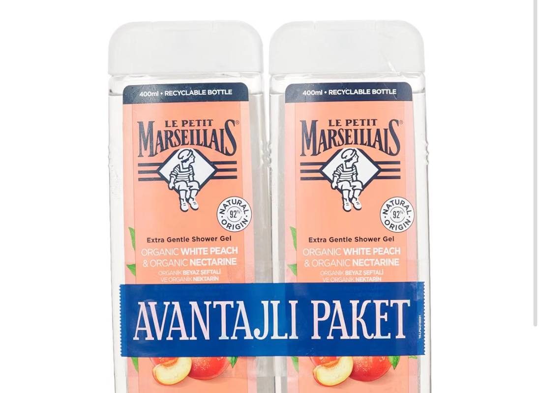 Le Petit Marseillais Duş Jeli Şeftali 2X400 Ml
