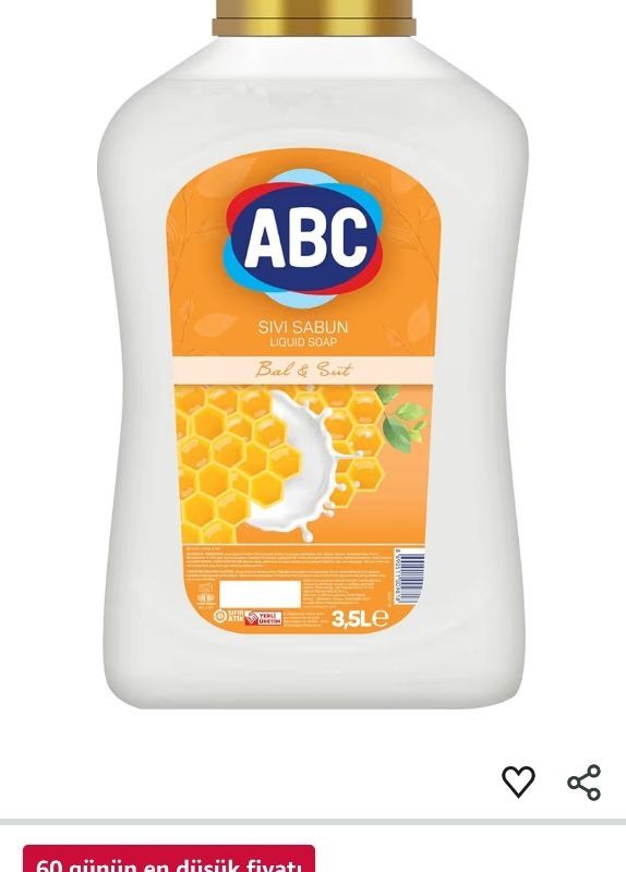 ABC DETERJAN Sıvı Sabun Bal & Süt 3 L