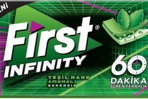 🚨 First 60Dk Infinity Yeşil Nane Aromalı Sakız 27 gr — %41 İndirim
