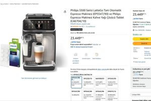 Philips 5500 Serisi LatteGo Tam Otomatik Espresso Makinesi (EP5547/90) ve Philips Espresso Makinesi Kahve Yağı Çözücü Tablet (CA6704/10)