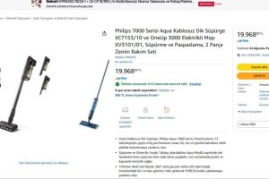 Philips 7000 Serisi Aqua Kablosuz Dik Süpürge XC7153/10 ve OneUp 3000 Elektrikli Mop XV3101/01, Süpürme ve Paspaslama, 2 Parça Zemin Bakım Seti — %15 İndirim