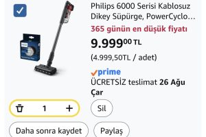 Philips 6000 Serisi Kablosuz Dikey Süpürge, PowerCyclone 11 (XC6552/01) ve Philips Orijinal Yedek Filtre – Kablosuz Süpürge 6000, 7000 ve 8000 Serisi ile Uyumlu (XV1681/01)
