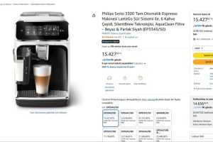 Philips Serisi 3300 Tam Otomatik Espresso Makinesi LatteGo Süt Sistemi ile, 6 Kahve Çeşidi, SilentBrew Teknolojisi, AquaClean Filtre – Beyaz & Parlak Siyah (EP3343/50)