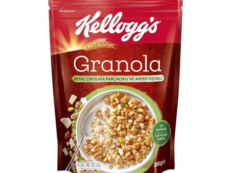 🛍️ Kellogg’s Granola Beyaz Çikolatali & Antep Fıstikli 300 Gr,%46 Yulaf içerir,Lif Kaynağı,Antioksidan içerir,Kahvaltılık Gevrek,Müsli — %70 İndirim